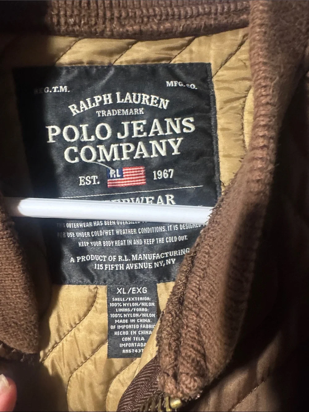 Ralph Lauren Quilted Bomber Jacket in Brown